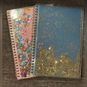 Colorful Glitter Spiral Notebooks/Journals set of 2 by Blue Sky